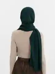 Лесной зеленый платок мусульманский /Хиджаб/Платок шифоновый /Платок на никах/Готовый платок/Тюрбан/ADEMI