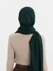 Лесной зеленый платок мусульманский /Хиджаб/Платок шифоновый /Платок на никах/Готовый платок/Тюрбан/ADEMI