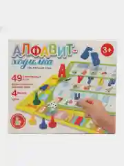 Детская настольная игра-ходилка "Алфавит", 49 пластиковых русских букв, азбука
