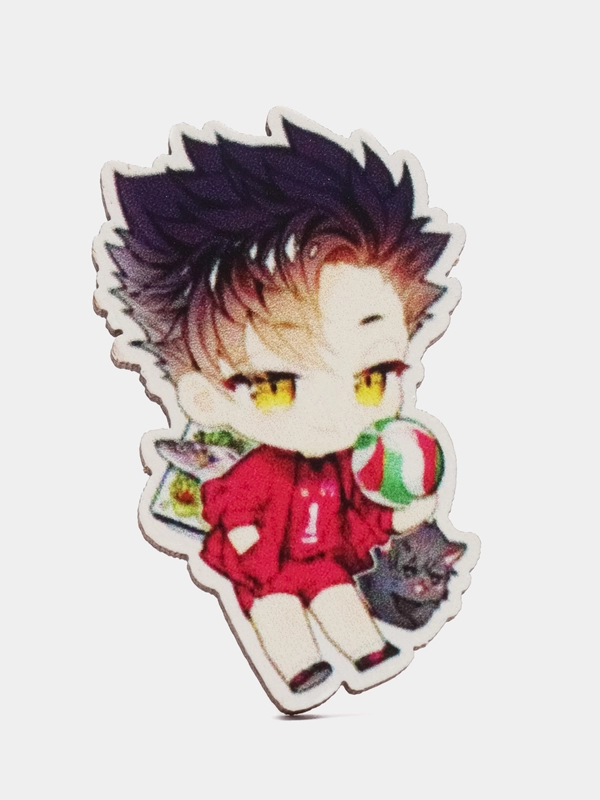 Значок деревянный по мотивам аниме "Волейбол" (Haikyuu)