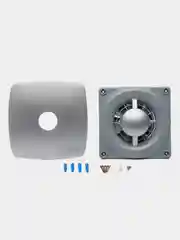 Вытяжной вентилятор 100 125 с обратным клапаном серый в кухню ванную  RIO С Gray metal