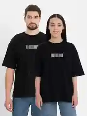 Футболка оверсайз "Штрихкод", унисекс, OverSize T-Shirt, хлопок, черная