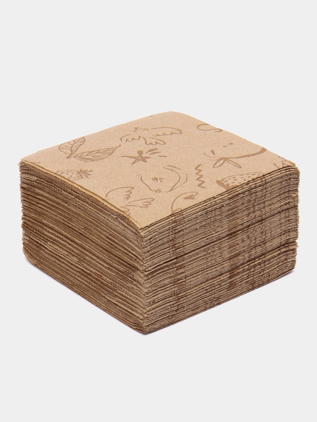 Бежевый салфетки бумажные крафт, 100 шт, 25*25 см