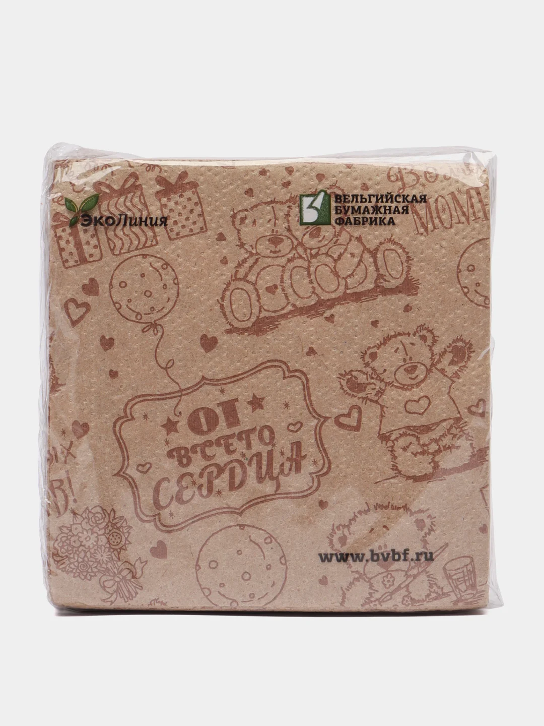 Коричневый салфетки бумажные крафт, 100 шт, 25*25 см