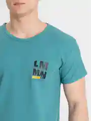 Тёмно-бирюзовый футболка мужская
