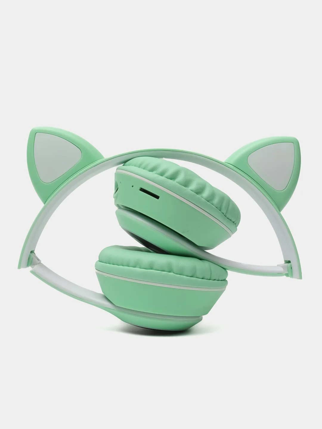 Зеленый беспроводные наушники Bluetooth, со светящимися ушками, детские