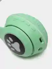 Зеленый беспроводные наушники Bluetooth, со светящимися ушками, детские