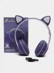 Фиолетовый беспроводные наушники Bluetooth, со светящимися ушками, детские