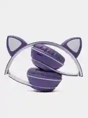 Фиолетовый беспроводные наушники Bluetooth, со светящимися ушками, детские