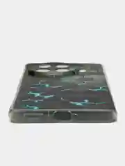 Бирюзовый чехол на Tecno Spark 20 Pro Plus / Текно Спарк 20 Про Плюс прозрачный, с рисунком