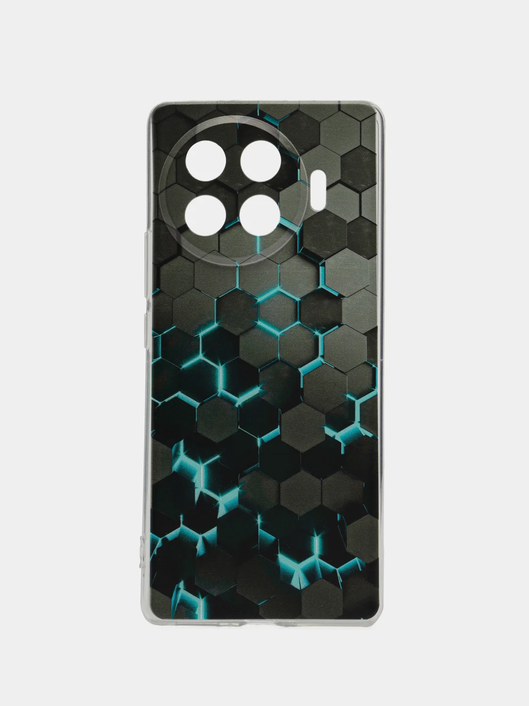 Бирюзовый чехол на Tecno Spark 20 Pro Plus / Текно Спарк 20 Про Плюс прозрачный, с рисунком