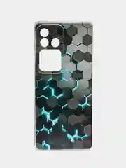 Бирюзовый силиконовый чехол на Vivo V30 Pro/S18 Pro / Виво V30 Про/S18 Про прозрачный, с рисунком