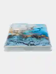 Голубой силиконовый чехол на Vivo V30 Pro/S18 Pro / Виво V30 Про/S18 Про прозрачный, с рисунком
