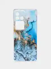 Голубой силиконовый чехол на Vivo V30 Pro/S18 Pro / Виво V30 Про/S18 Про прозрачный, с рисунком