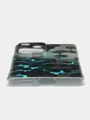 Бирюзовый силиконовый чехол на Vivo V30/S18 / Виво V30/S18 прозрачный, с рисунком