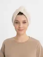 Бежевый шапочка чалма для сушки волос