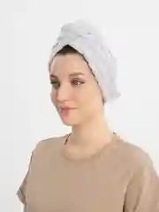 Серый меланж шапочка чалма для сушки волос