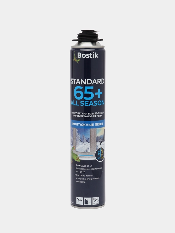 Бостик Standart PRO 65+ ALL Season, пена монтажная, всесезонная, 850 мл
