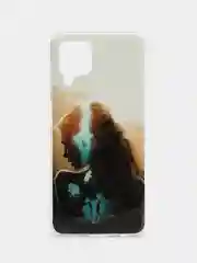 Бежевый чехол Samsung Galaxy M32 / A22 (Самсунг Галакси М32 / А22), силиконовый с рисунком