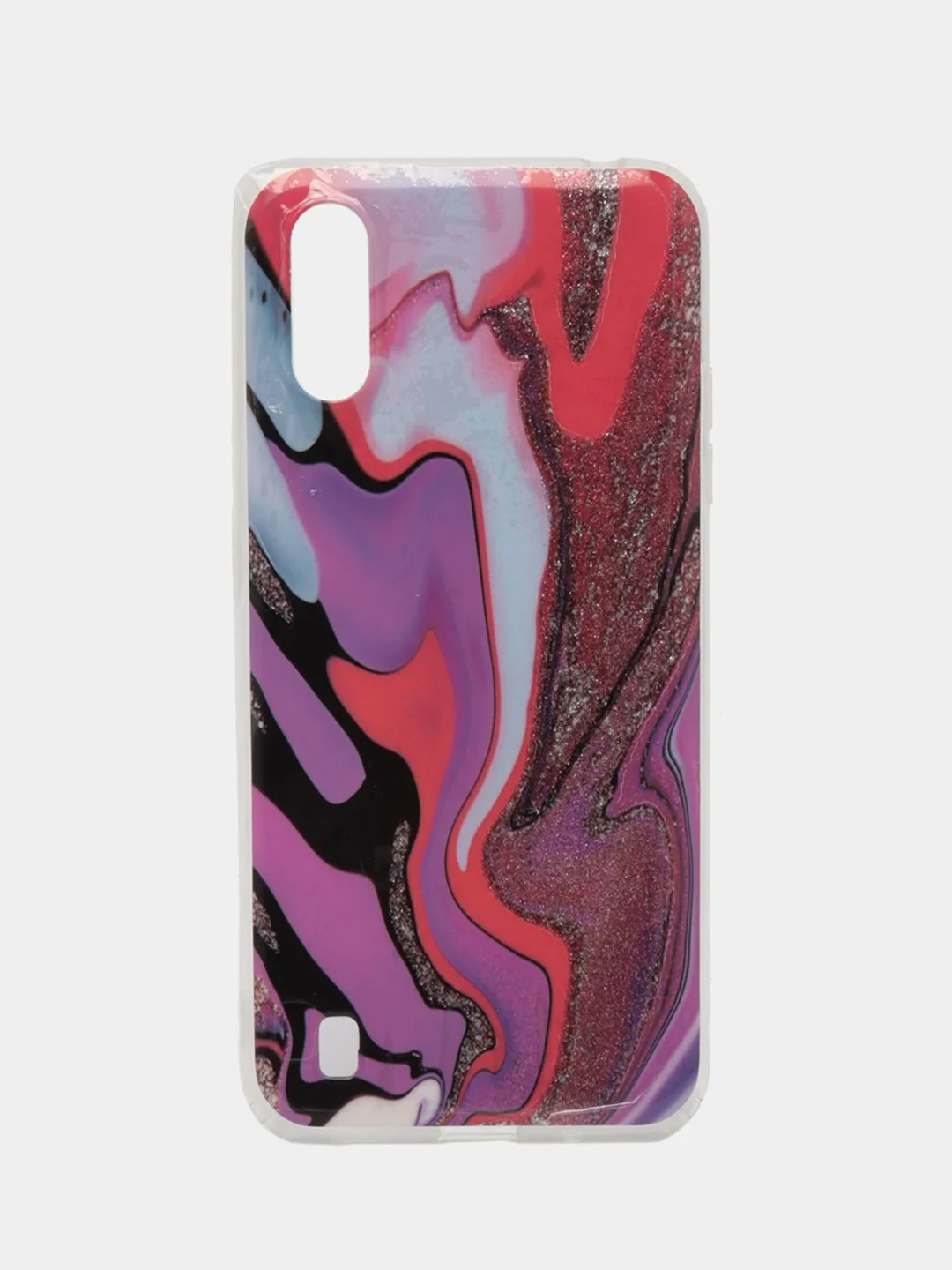 Пурпурный чехол Samsung Galaxy A01 / M01, Галакси А01 / М01, силиконовый, с мраморным рисунком