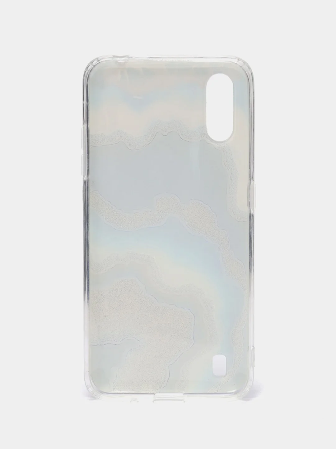 Золотой чехол Samsung Galaxy A01 / M01, Галакси А01 / М01, силиконовый, с мраморным рисунком