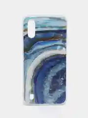 Синий чехол Samsung Galaxy A01 / M01, Галакси А01 / М01, силиконовый, с мраморным рисунком