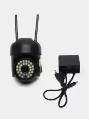 Черный уличная беспроводная IP-камера видеонаблюдения, с Wi-Fi и поворотным механизмом и голосом