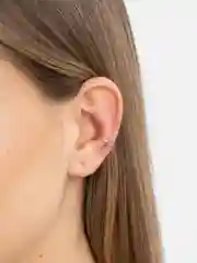 Серебряный каффы серьги "Сердечко", серьги женские бижутерия