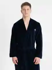 Темно-синий халат мужской велюровый