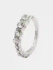 Серебряный серьга-кафф со стразами