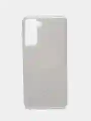Серебряный чехол блестящий Samsung Galaxy S21, накладка c блёстками Самсунг S 21