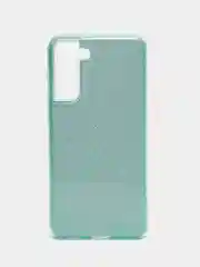 Бирюзовый чехол блестящий Samsung Galaxy S21, накладка c блёстками Самсунг S 21