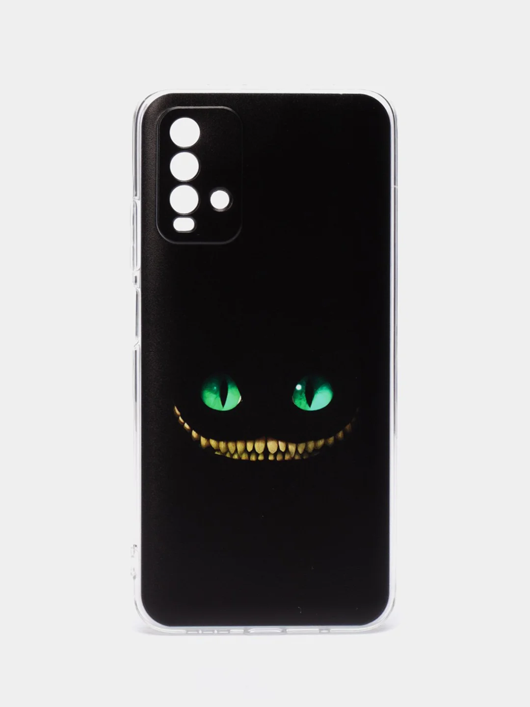 Черный силиконовый чехол на Xiaomi Redmi 9T / Редми 9Т прозрачный, с рисунком, защита камеры
