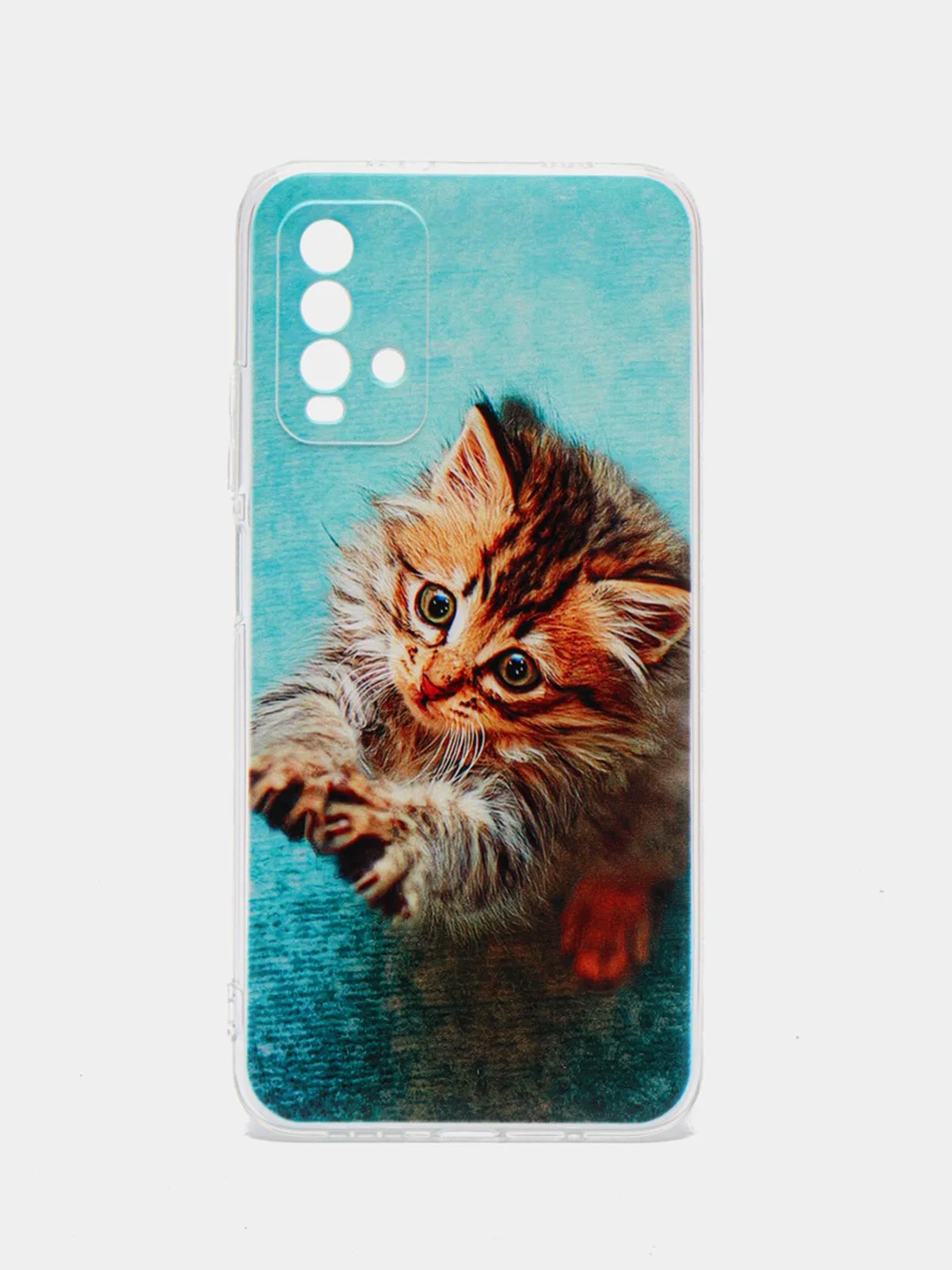 Светло-коричневый силиконовый чехол на Xiaomi Redmi 9T / Редми 9Т прозрачный, с рисунком, защита камеры