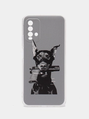 Силиконовый чехол на Xiaomi Redmi 9T / Редми 9Т прозрачный, с рисунком, защита камеры