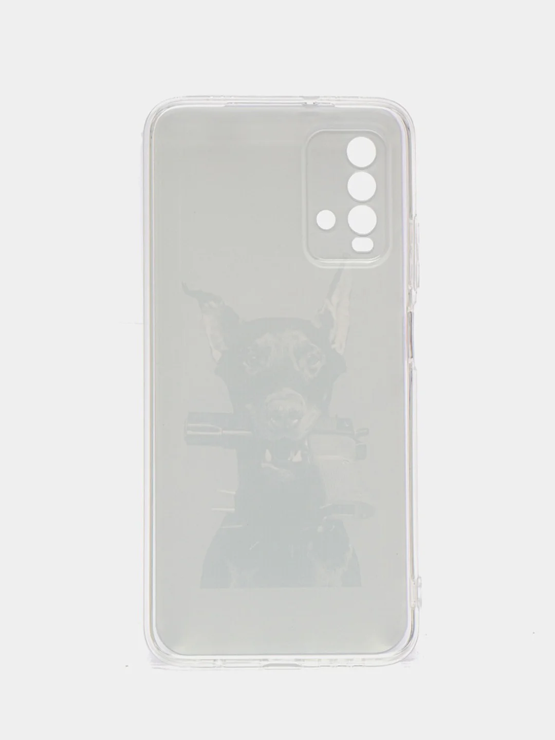 Серебряный силиконовый чехол на Xiaomi Redmi 9T / Редми 9Т прозрачный, с рисунком, защита камеры