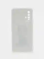 Серебряный силиконовый чехол на Xiaomi Redmi 9T / Редми 9Т прозрачный, с рисунком, защита камеры
