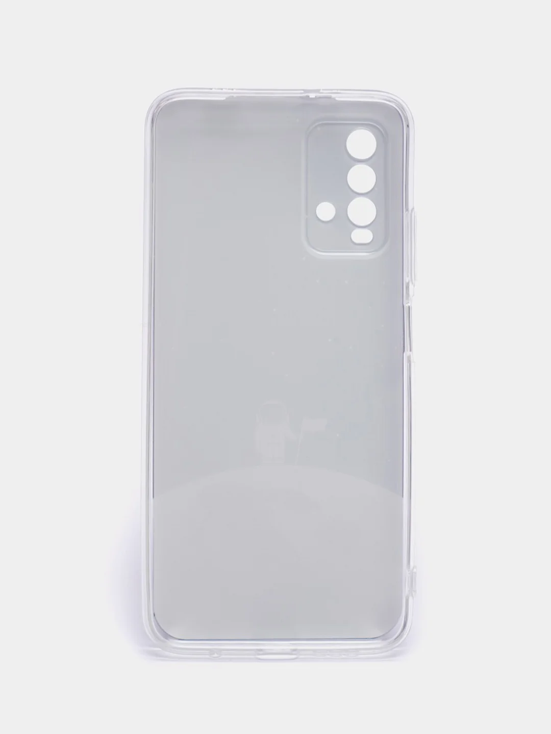 Серебряный силиконовый чехол на Xiaomi Redmi 9T / Редми 9Т прозрачный, с рисунком, защита камеры