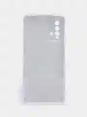 Серебряный силиконовый чехол на Xiaomi Redmi 9T / Редми 9Т прозрачный, с рисунком, защита камеры