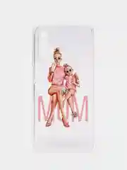Тёмно-розовый силиконовый чехол на Xiaomi Redmi 9T / Редми 9Т прозрачный, с рисунком, защита камеры