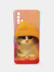 Желтый силиконовый чехол на Xiaomi Redmi 9T / Редми 9Т прозрачный, с рисунком, защита камеры