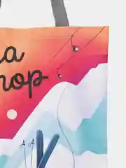 Алый сумка  шоппер на плечо, с принтом