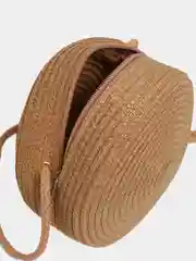 Бирюзовый соломенная сумка, круглая летняя