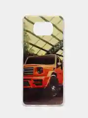 Светло-оранжевый чехол силиконовый для Xiaomi Poco X3 NFC/ Poco X3 Pro (Сяоми Поко Х3 Про), с рисунком