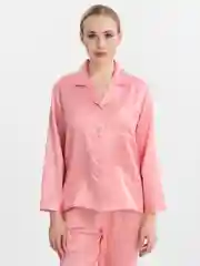 Коралловый пижама женская со штанами, атласная
