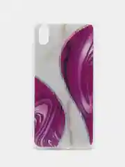 Фиолетовый чехол Xiaomi Redmi 7A, Сяоми Редми 7А силиконовый с мраморным рисунком