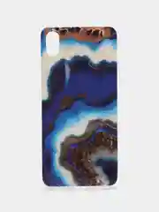 Золотой чехол Xiaomi Redmi 7A, Сяоми Редми 7А силиконовый с мраморным рисунком
