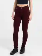 Тёмно-бордовый джинсы женские skinny, цветные, средняя посадка