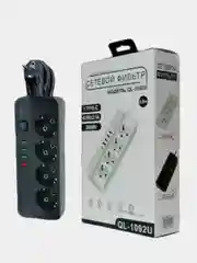Удлинитель сетевой 3 метра, 4 розетки, 4 USB и 1 Type-C портами и кнопкой