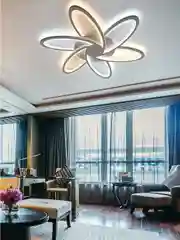 Белый управляемая потолочная светодиодная люстра с пультом Estares Lorena double 90W ,до 20кв.м